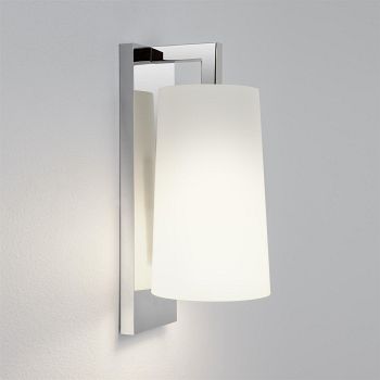 Lago LED 280 Chrome Wall Light Opal Shade 1297001+5019001 (7058+4079)