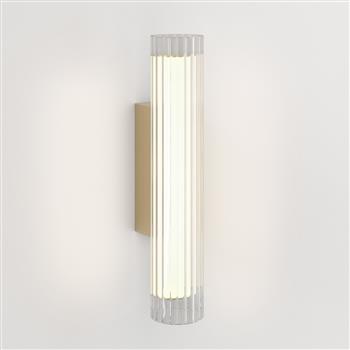 IO IP44 LED Fluted Clear And Opal Glass Bathroom Wall Light 