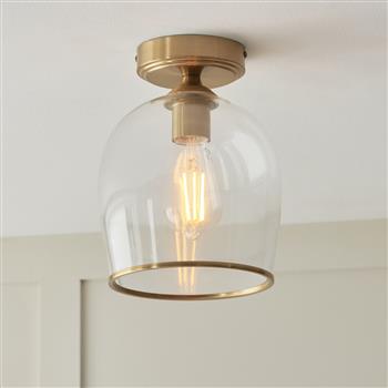 Ashcroft Brushed Aged Brass Plate And Clear Glass Flush Fitting 