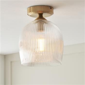 Ashcroft Brushed Aged Brass Plate And Clear Glass Flush Fitting 