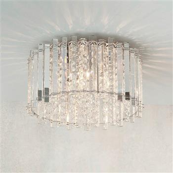 Baudelaire Chrome Plate/Crystal 4 Light Semi Flush Fitting 78698
