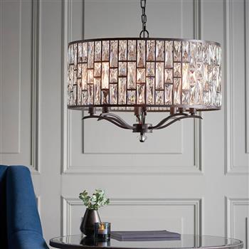 Belle Bronze 8 Light Crystal Multi-Arm Pendant 69391