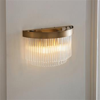 Clermont Warm Antique Brass And Glass Three Light Wall bracket 119125