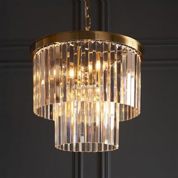 Conaston 4 Light Aged Brass And Cut Glass Pendant 115456