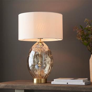 Elin Satin Brass and White Touch Table Lamp 101150
