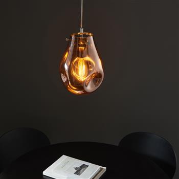 Europa Medium Copper Metallic Glass And Chrome Plate Ceiling Pendant 99516