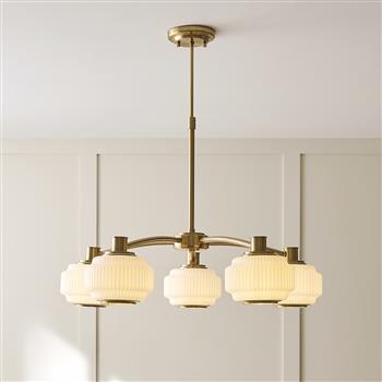 Evora 5-Light Brushed Aged Brass Multi-Arm Pendant 122785