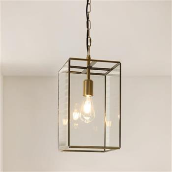 Hammond Grand Pendant Brush Aged Brass With Clear Glass 119141