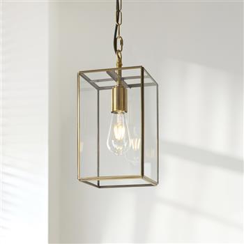 Hammond Pendant Brush Aged Brass With Clear Glass 119142