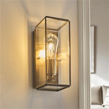Hammond Wall Light Brushed Aged Brass Finish 119144