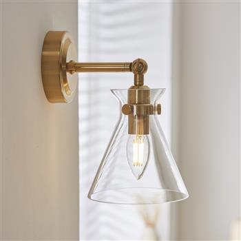 Harlow Wall Light Brushed Aged Brass Plate 112861