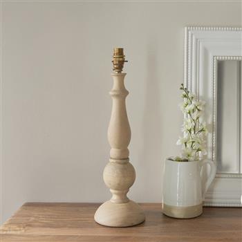 Hidcote Natural Wood And Brushed Brass Table Lamp Base 111365