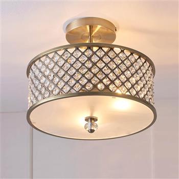 Hudson Crystal Semi-Flush Ceiling Light