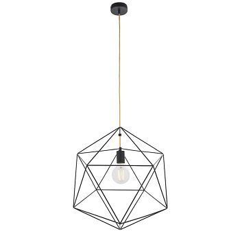 Icosa Matt Black Single ceiling pendant 79625