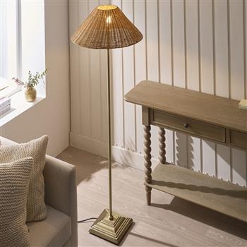 Jericho Floor Lamp with Rattan Shade