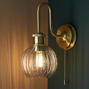 Kendall Satin Brass IP44 rated Bathroom Wall Light 95507