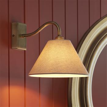 Knole Natural Faux Linen Shade Single Wall Light 