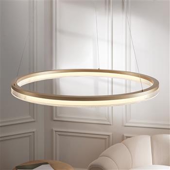 Lansina Brushed Gold Finish LED Hoop Pendant 120549