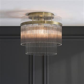Marietta Flush Antique Brass Plate Ceiling Fitting 119492