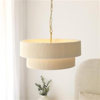 Noah 5-Light Cream and Brushed Brass Pendant 120013