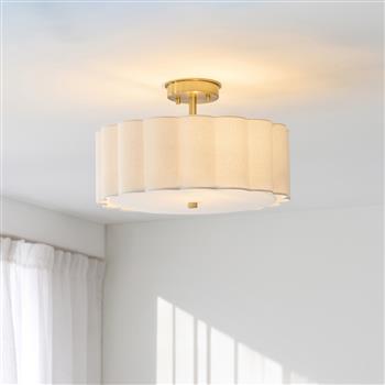 Serene Brass and Vintage White Shade Fitting 118591