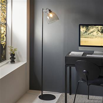 Urban Black and Smoked Grey Glass Floor Lamp 107013