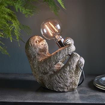 Usain Sloth Vintage Silver Table Lamp 95079