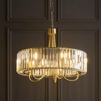 Visconti Antique Brass Plate Five Light Ceiling Pendant 119610