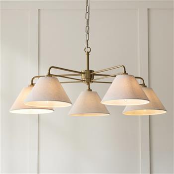 Wallbridge 5-Light Brushed Aged Brass Multi-Arm Pendant 120304