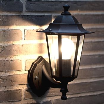 Cardiff Black Outdoor Upwards Wall Light 74371003