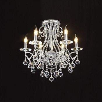 Bianco Polished Chrome Crystal Ceiling Light IL30116