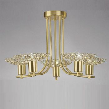 Ellen Satin Brass Five Light Multi-Arm IL20602