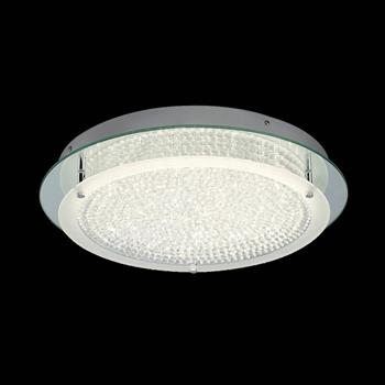 Crystal LED Mirror Chrome Large Rounded Flush Fitting M5092