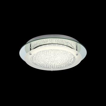 Crystal LED Mirror Chrome Medium Rounded Flush Fitting M5091