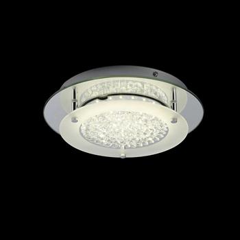 Crystal LED Mirror Chrome Small Rounded Flush Fitting M5090
