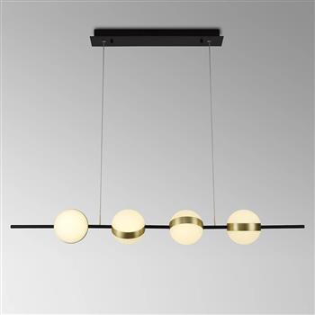 Cuba Black And Gold 4 Light LED Bar Pendant M7161