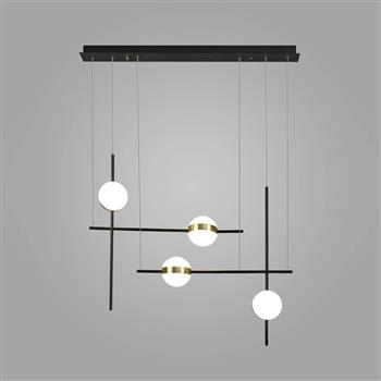 Cuba Black And Gold Large LED Bar Pendant M7160