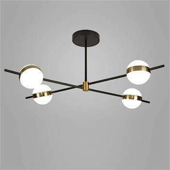 Cuba Black And Gold LED Semi-Flush Fitting M7162