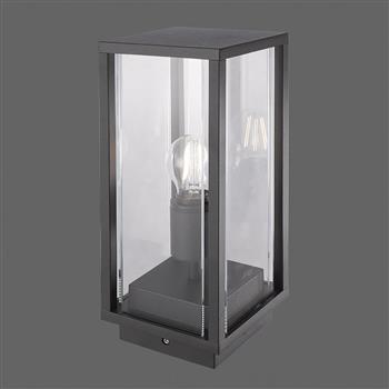 Meribel IP54 Graphite Pedestal Post Lantern M6490