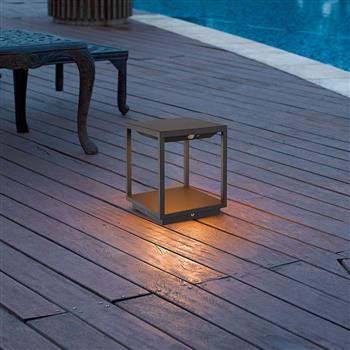 Meribel IP54 Solar Sensor LED Pedestal Light M7085