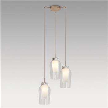 Nora 3 Light Shaped Glass Cluster Pendant