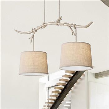 Sabina Wood Effect Double Pendant Light M6177