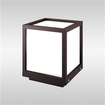 Utah IP65 Cube With White Diffuser Exterior Post Light