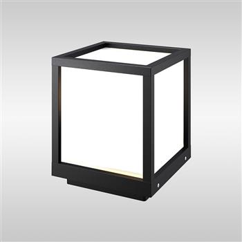 Utah IP65 Cube With White Diffuser Exterior Post Light