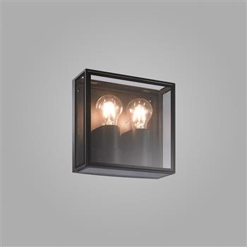 Verbier IP65 Black Square Upward Facing Double Outdoor Wall Light M7066