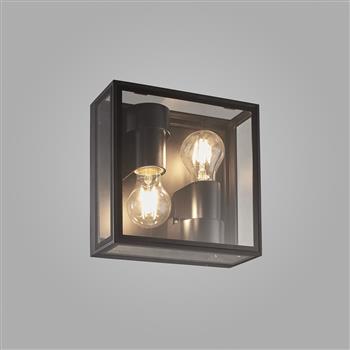 Verbier Square Frame IP65 Dark Grey Dual Outdoor Wall Light M7065
