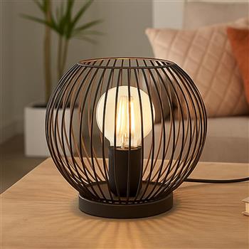 Almanzora Black Steel And Copper Table Lamp 901872