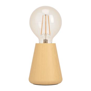 Asby Rubberwood Conical Shaped Table Lamp 