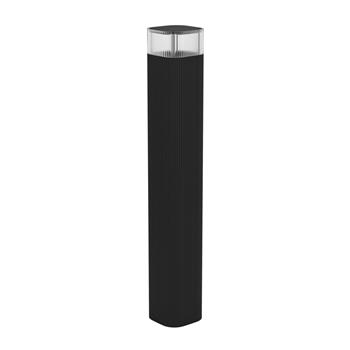 Castelnuovo LED IP65 Black And Clear Ribbed Outdoor Medium Post Light 902409