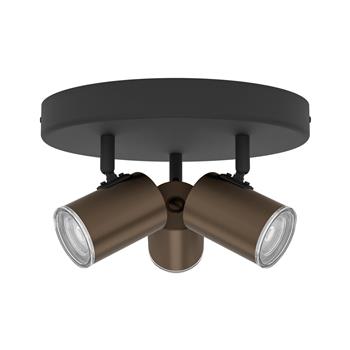 Consuma 1 IP44 Round Three Light Two Tone Bathroom Ceiling Spotlight